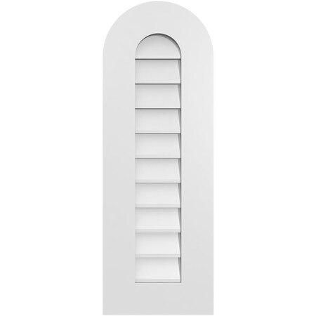 Ekena Millwork Round Top Surface Mount PVC Gable Vent: Non-Functional, w/ 3-1/2"W x 1"P Standard Frame, 12"W x 34"H GVPRT12X3401SN